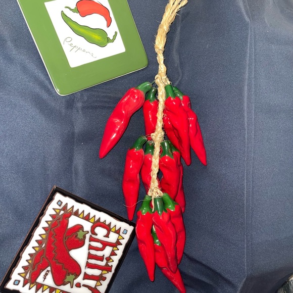 Huge Lot Vintage Chilli Pepper Kitchen Home Decor - Picture 7 of 11